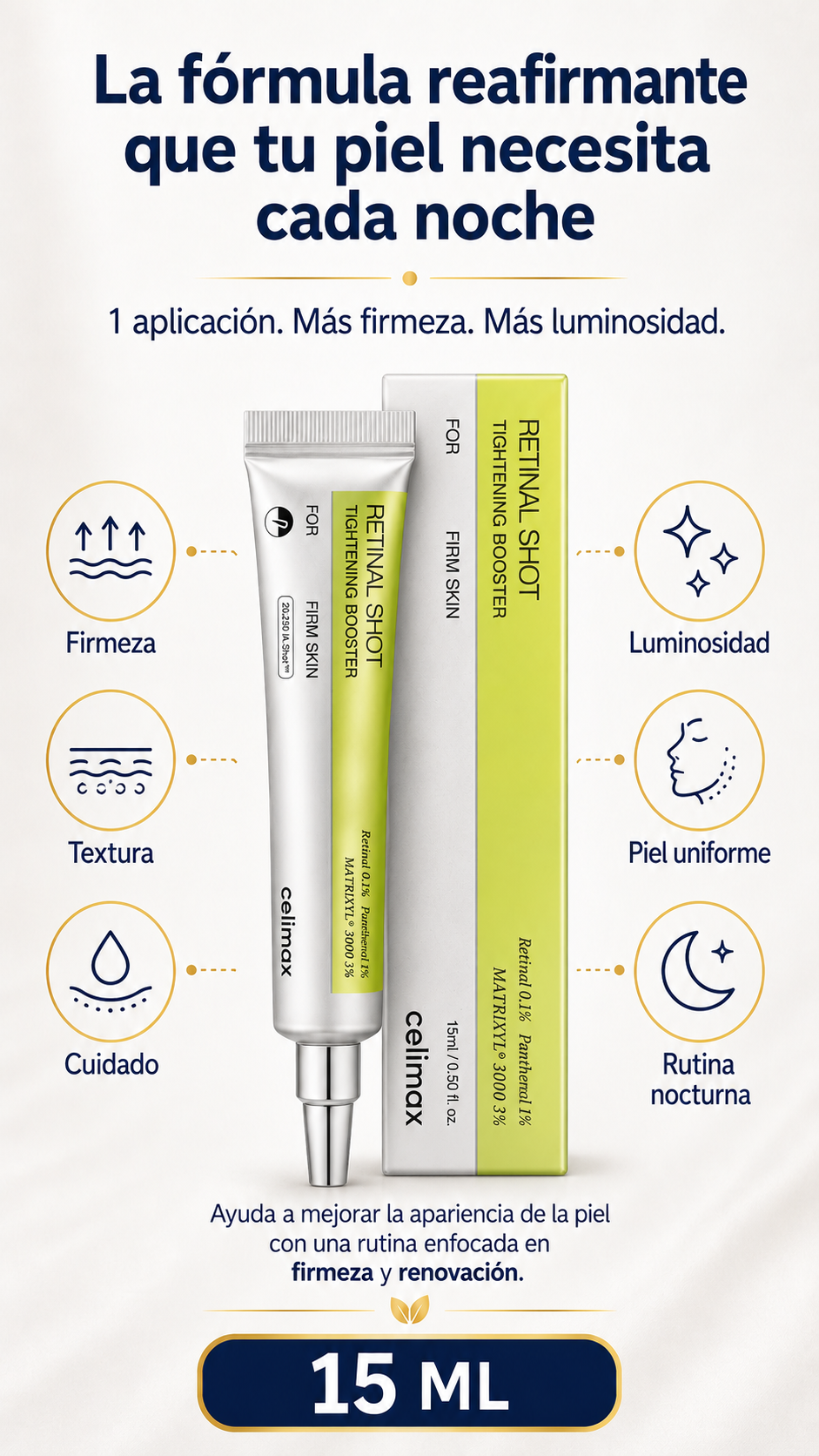 CELIMAX® 15 ML CREMA FACIAL REAFIRMANTE CON RETINAL