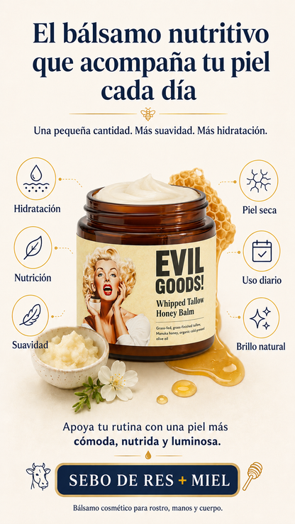 Evil Goods Bálsamo Nutritivo de Sebo y Miel para Piel Seca