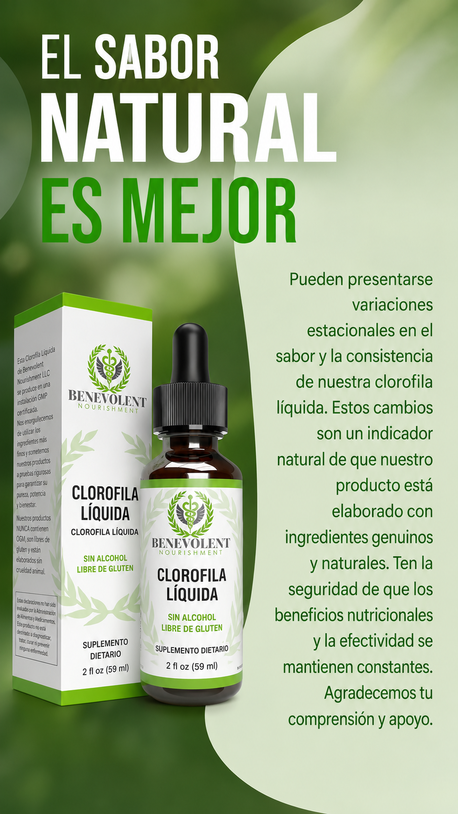 CLOROFILA LÍQUIDA BENEVOLENT™ — BIENESTAR Y FRESCURA DESDE ADENTRO 💚