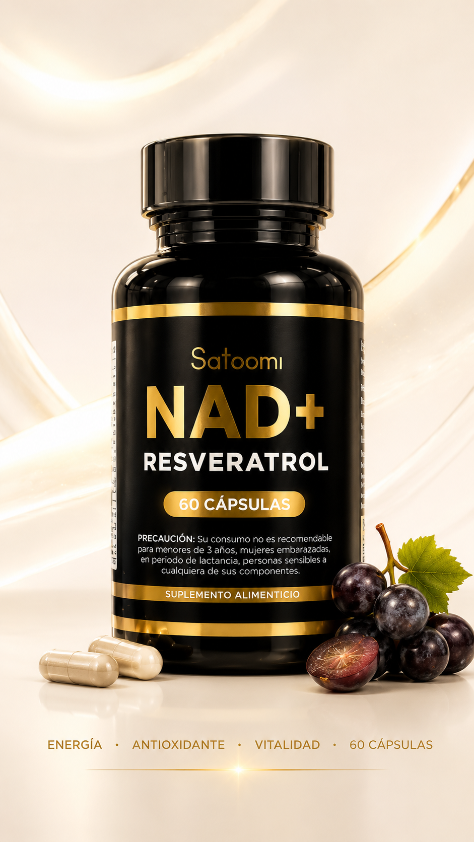NAD+ Resveratrol™ | Fórmula Anti-Edad  (60 Cápsulas)💊